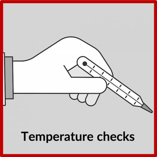Upon arrival, all patients and accompanying carers (though we ask to come alone if possible) will have their temperature checked. A fever is one of the signs of COVID-19 infection.